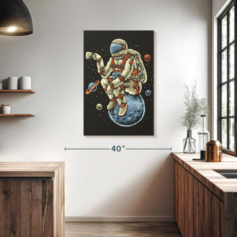 Pause café astronaute, H 39 po x l 26 po