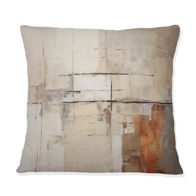 Abstract Beige Brown Road Collage - Abstract Collages Printed Throw Pillow