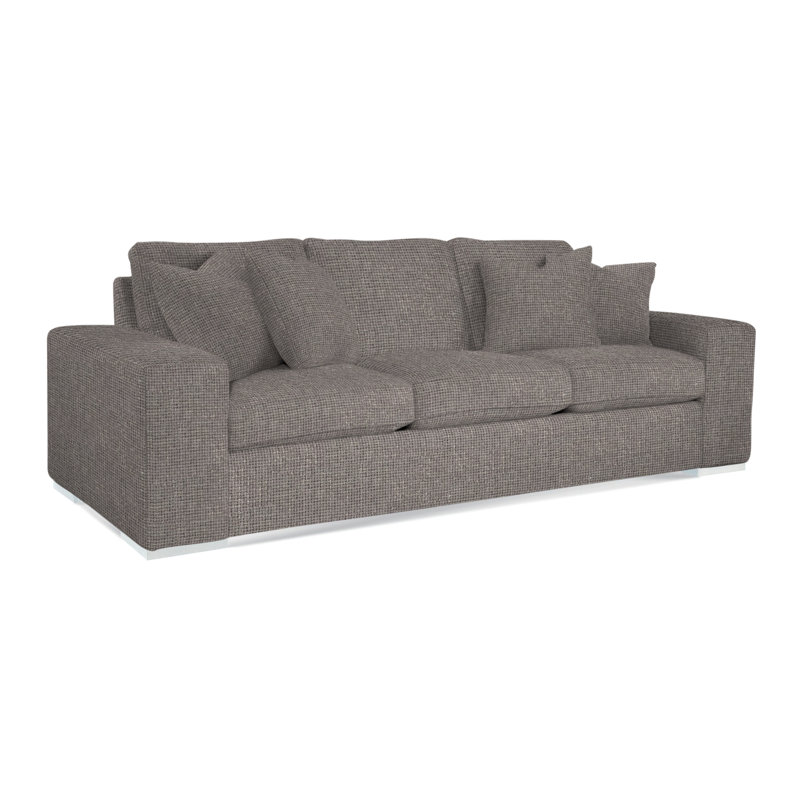 Memphis Sofa, Frost White , Brown Geometric, 0456-33