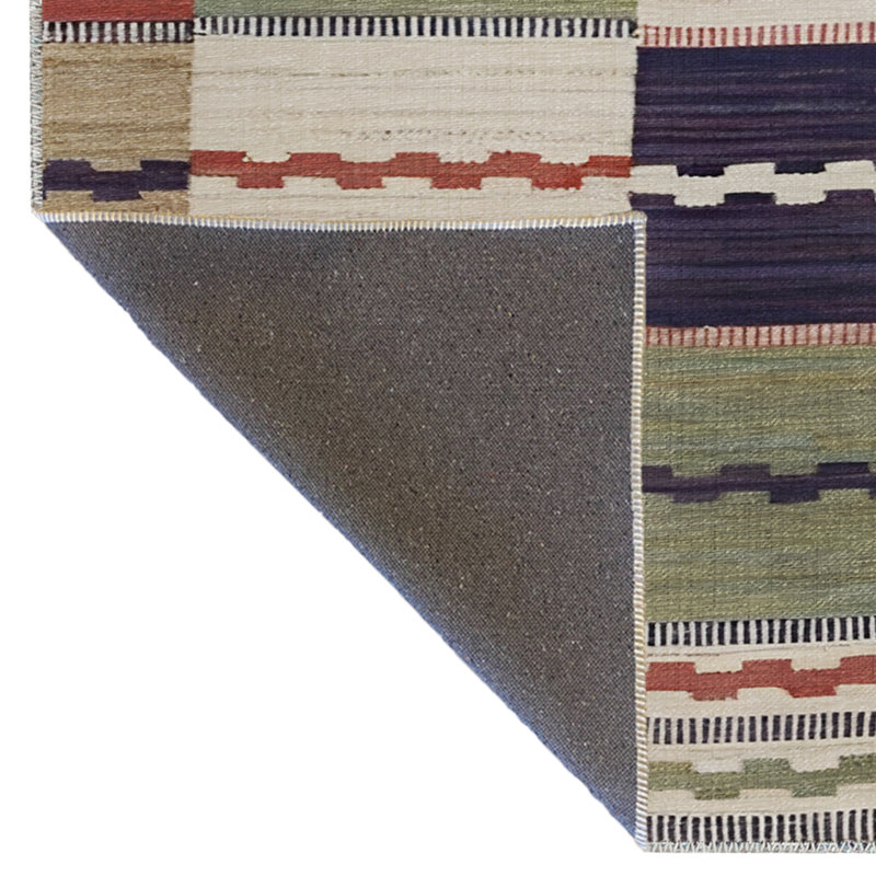 Tapis en polypropylène à motif écossais de couleur brique beige Ipon, Rectangle 3 pi 11 po x 5 pi 11 po