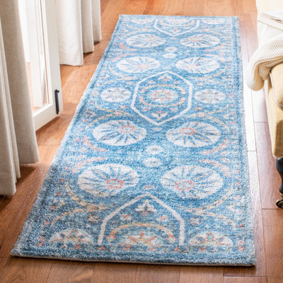 Tapis oriental bleu / crème touffeté à la main Saffron