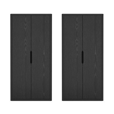 Rivington 79" H x 38" W Modern 5-Shelf Bookcase Cabinet in Black
