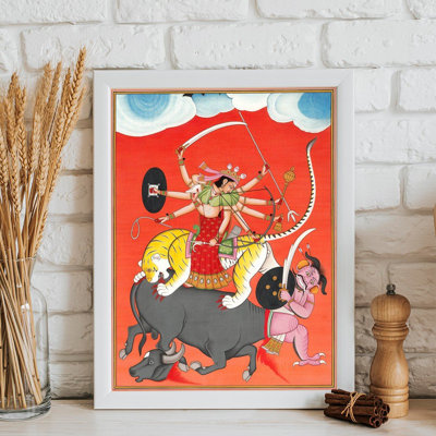 Ten-Armed Mahishasuramardini | Water Color Painting On Paper
