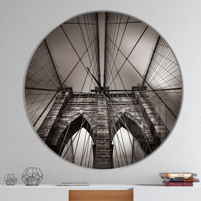 Brooklyn Bridge in NYC USA - Modern wall clock