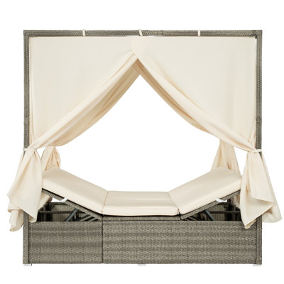 Adjustable Sun Bed With Curtain