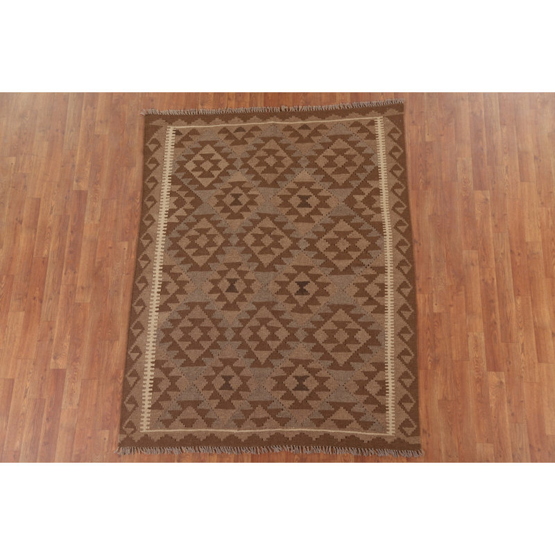 Kilim Reversible Wool Area Rug 5x6