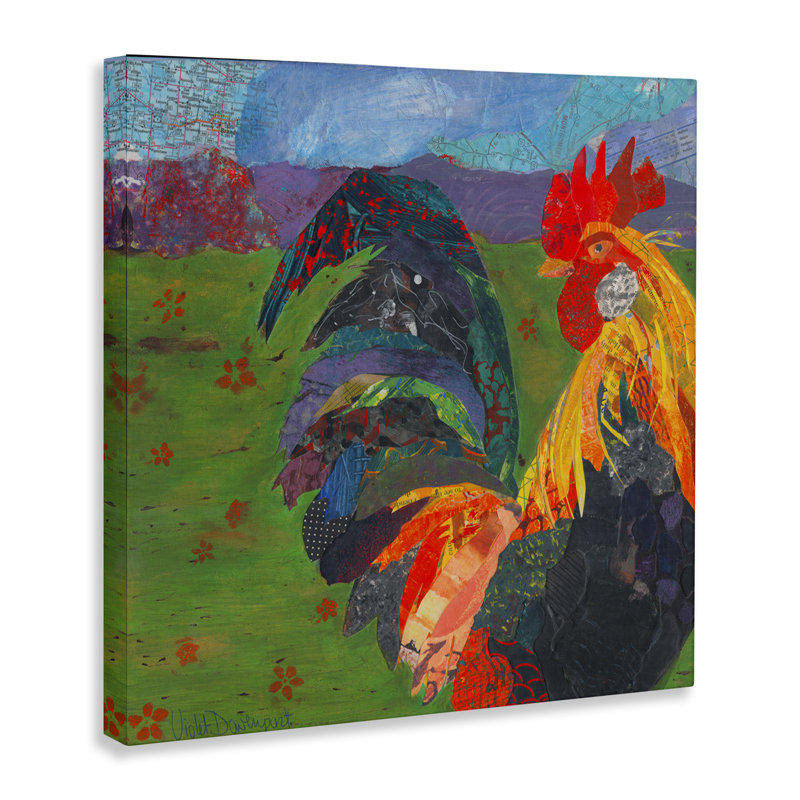 Art mural sur toile «Expressive Farm Rooster» par Violet Davenport, H 30 po x l 30 po