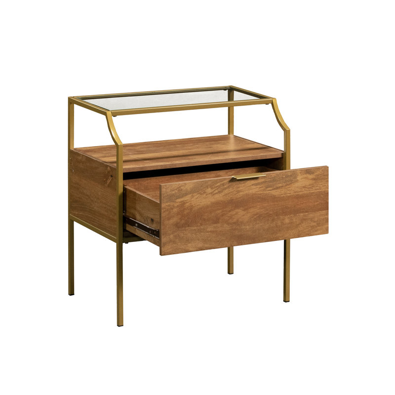 Table de chevet, finition brune