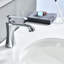 Robinet de salle de bain monocorps à poignée simple avec drain
