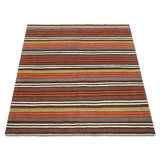 Square One-of-a-Kind 5'1" X 5'4" 1960s Wool Area Rug in