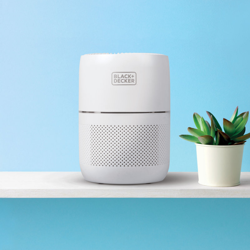 White Tabletop HEPA Air Purifier with Odor Absorbing Filter