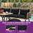 Outdoor Patio Wicker L-Shaped Furniture Set All-Weather Rattan Conversation Sofa-1085973369