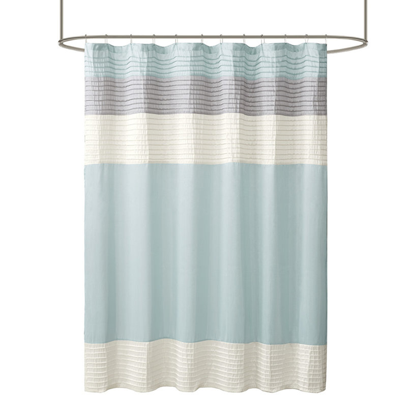 Rideau de douche en soie synthétique, Turquoise