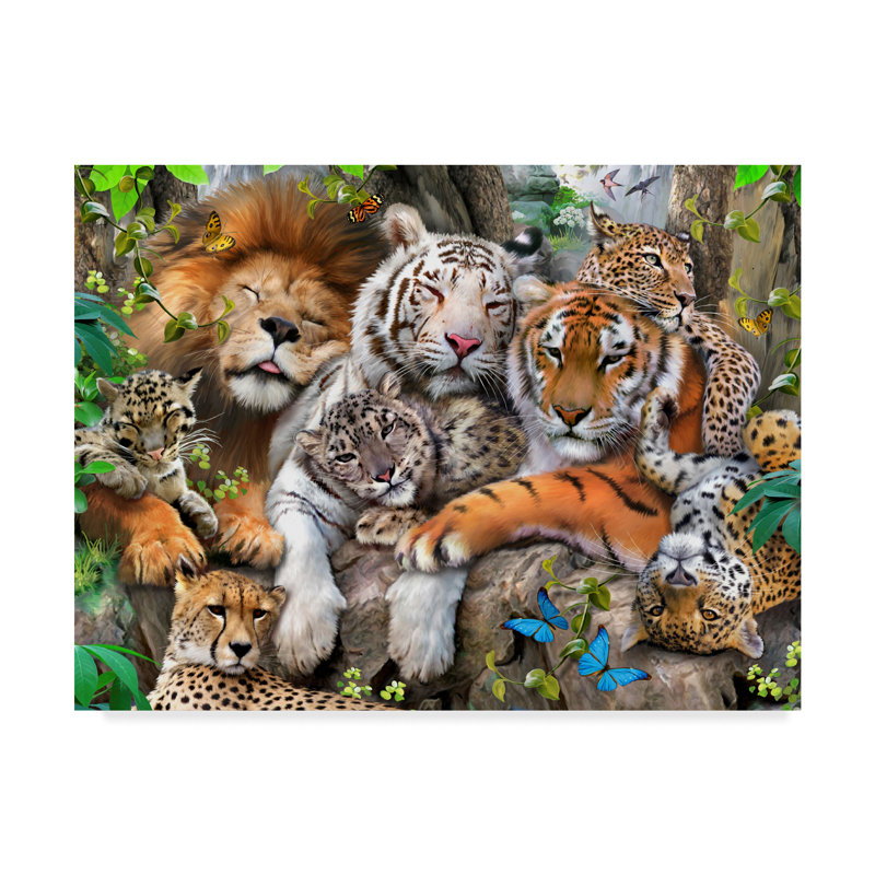 Large Wild Cats on Canvas Wall Art