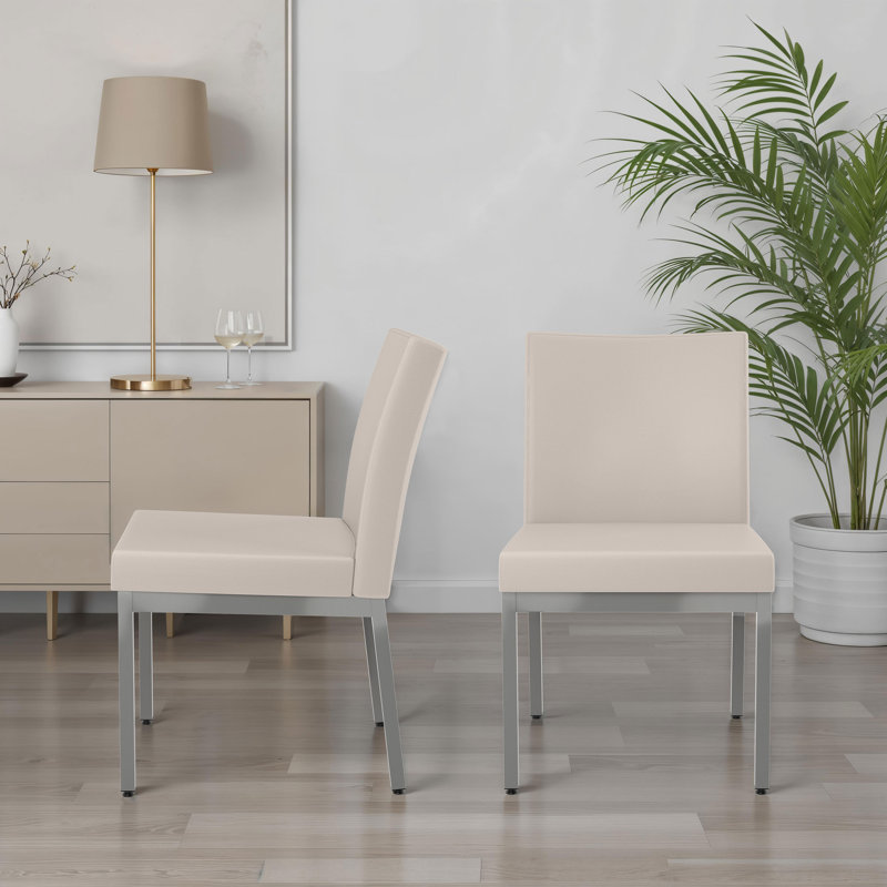 Driggers Upholstered Dining Chair, Gray, Beige