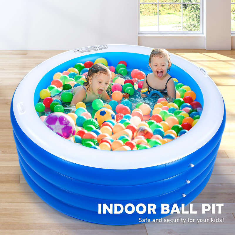 72" X 30" Round Inflatable Swimming Pool, Blue