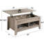 Table basse à plateau relevable, table basse avec compartiment de rangement caché et tablette inférieure, table centrale de 41 po pour le salon, le bureau-210279229-210279218