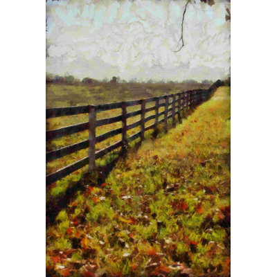 " Painted Field And Brown Fence "