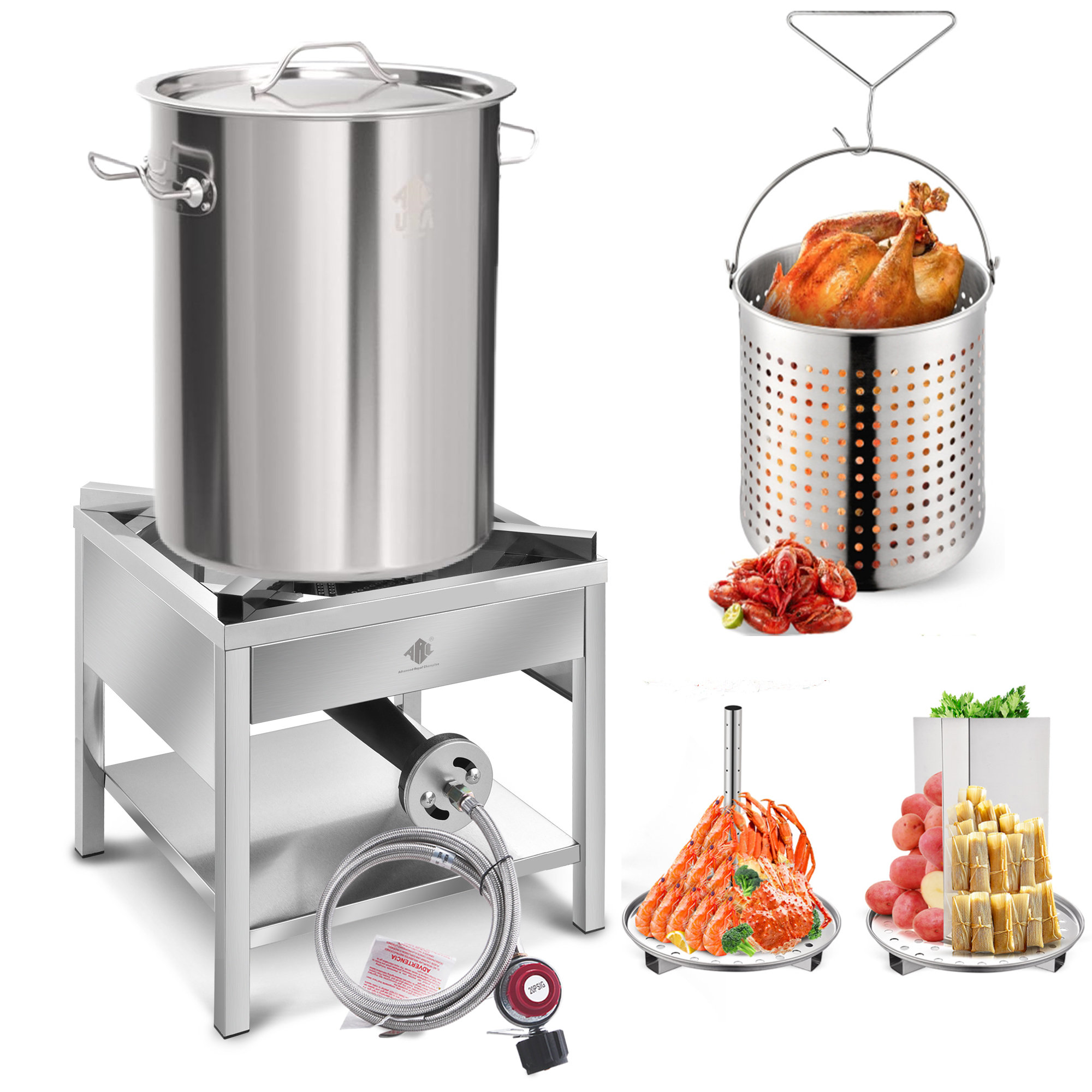 Marmite à Friteuse En Acier Inoxydable 304 Avec Panier - Petite Friteuse Portable Anti-Brûlure