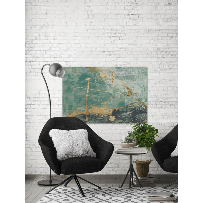 Teal Lace III - Wrapped Canvas Print, 20cm H x 30cm W x 3.81cm D