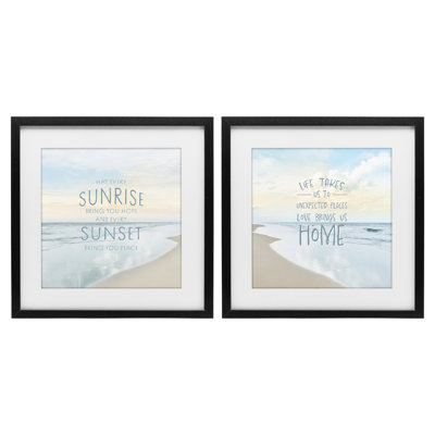 Beautiful Beach Inspirations, ensemble de 2 reproductions encadrées sous verre, design par Natalie Carpentieri
