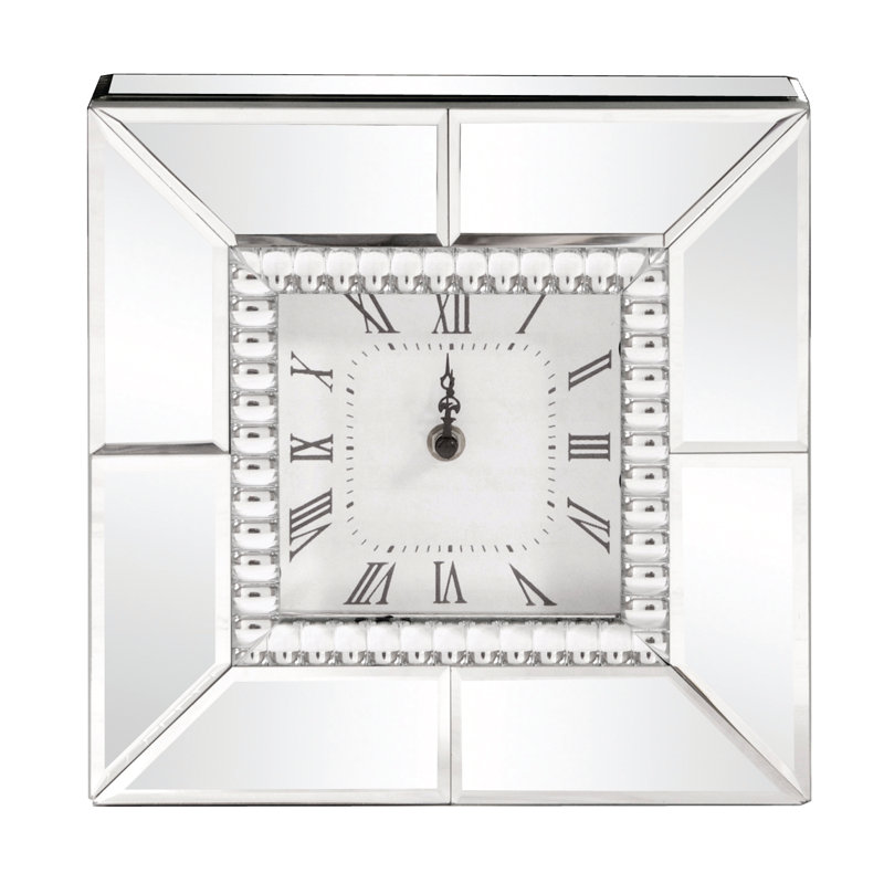 Traditional Glam Glass Electric Tabletop Clock