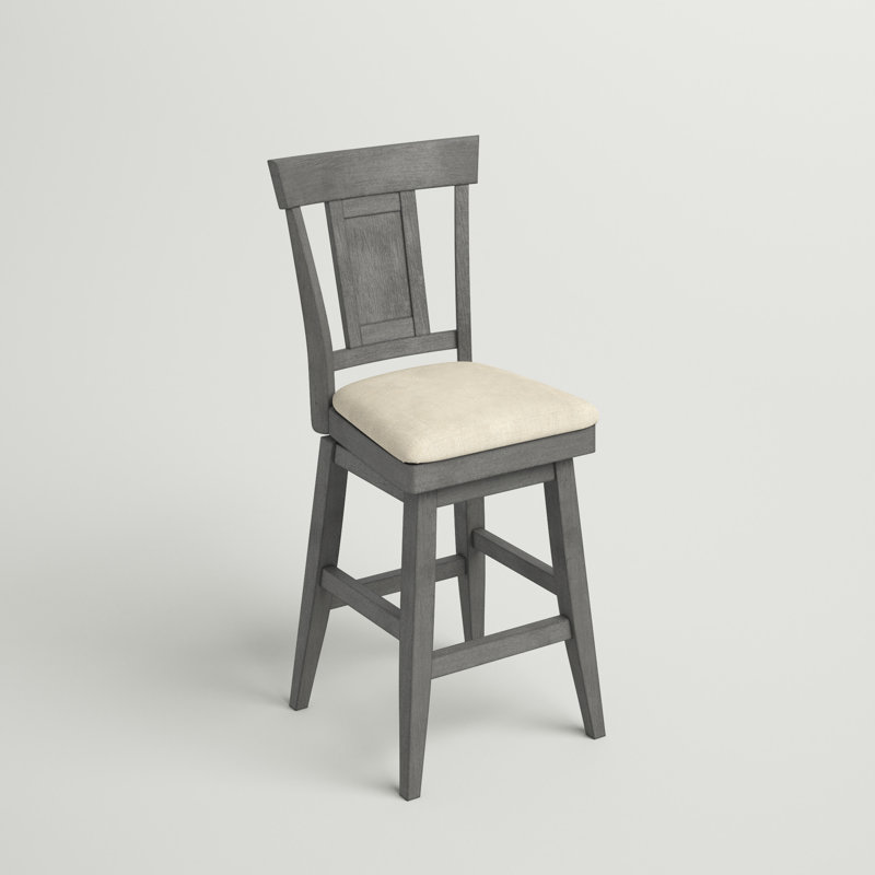 Sloan Swivel Upholstered Counter Stool, Antique Gray, Bar Stool (30.59” Seat Height)