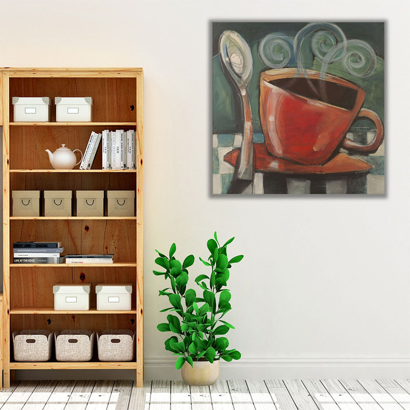 Tasse et cuillère - reproduction d'art sur toile, 20" H x 20" W