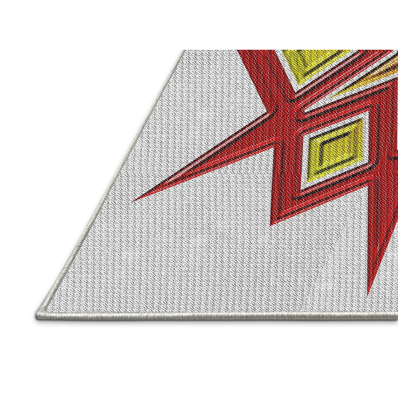 Tapis rouge/vert tissé à la machine, Rectangle 3 pi x 5 pi