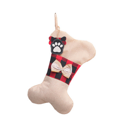 16.5'' Plaid Fabric Hanging Figurine Ornament