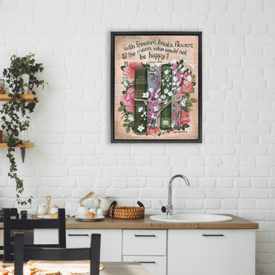 Citation Bookish avec cadre flottant Florals, design par Glad You Here Co.