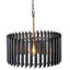 Luminaire suspendu industriel 19,7 "noir et doré pour îlot de cuisine, plafonnier 1 lumière à abat-jour tambour avec chaîne réglable 20" -98 ", conception en tube de métal noir mat, base E26, compatible avec plafond incliné
