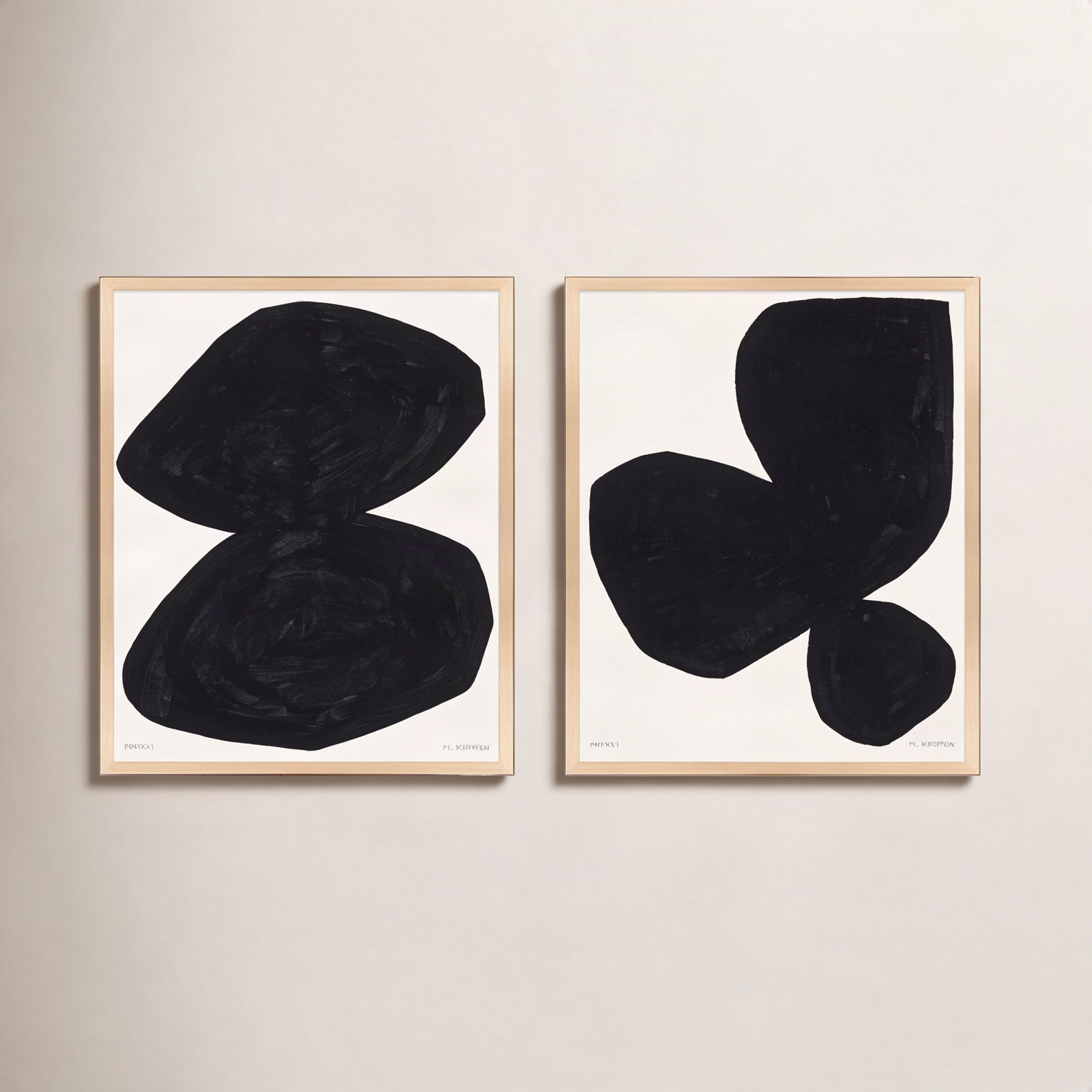 Module On White. Set Of 2 by Michael Kempen, 25" H x 20" W x 1.25" D, Maple Wood