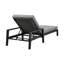 Chaise longue d'extérieur réglable en aluminium avec coussins gris Trosclair