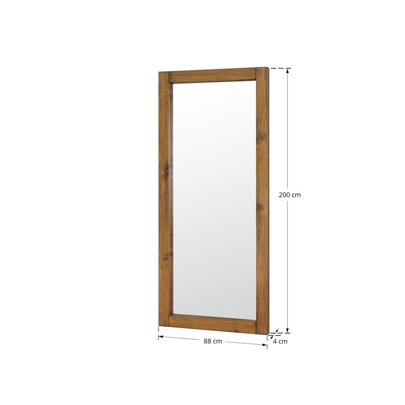 Broussard Wood Flat Mirror, 200cm H x 88cm W x 4cm D