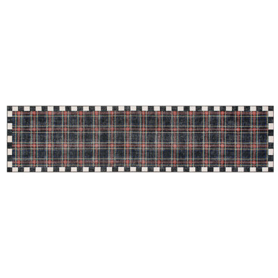 Stewart Tartan Black Washable Rug