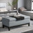 Rectangular Storage Ottoman Bench, Coffee Table Ottoman With Removable Tray, Bench For Bedroom