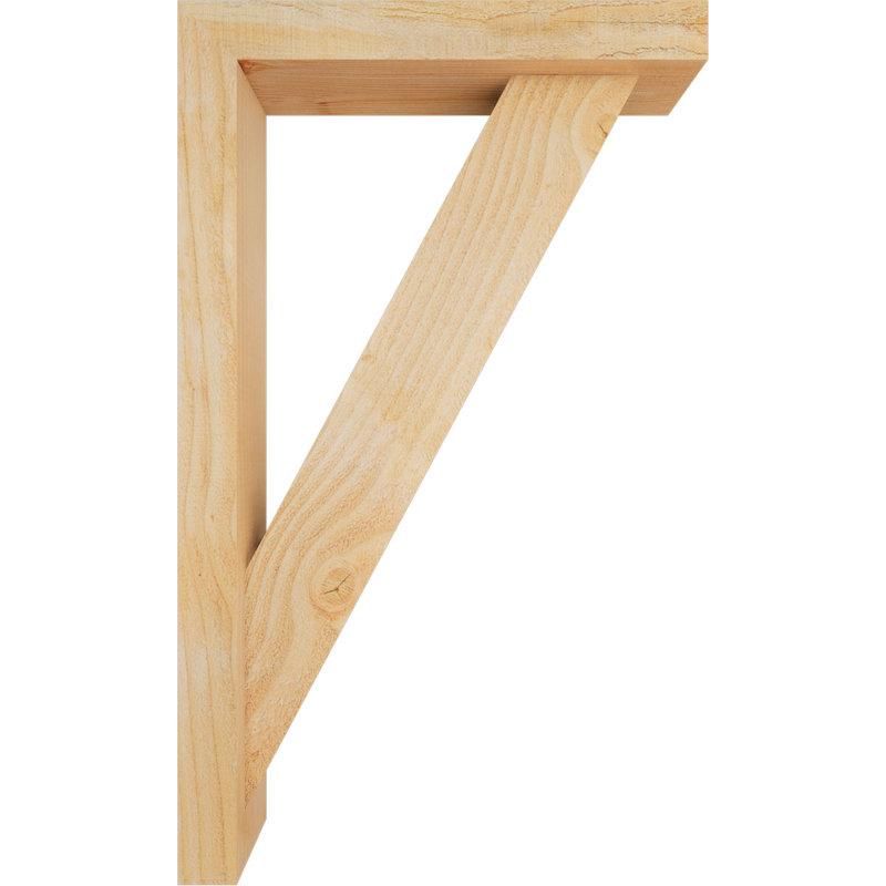 Traditional Block Bracket w/ Offset Brace, 30 x 18, 4"W Douglas Fir (Rough Sawn)