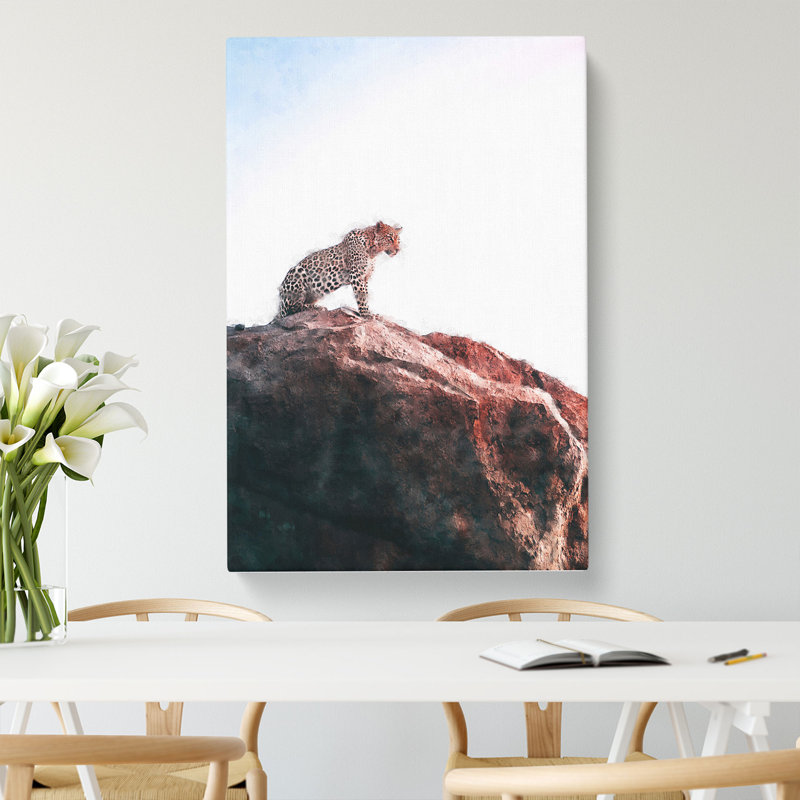 Leopard Upon The Rock - Wrapped Canvas, 60cm H x 40cm W x 3cm D