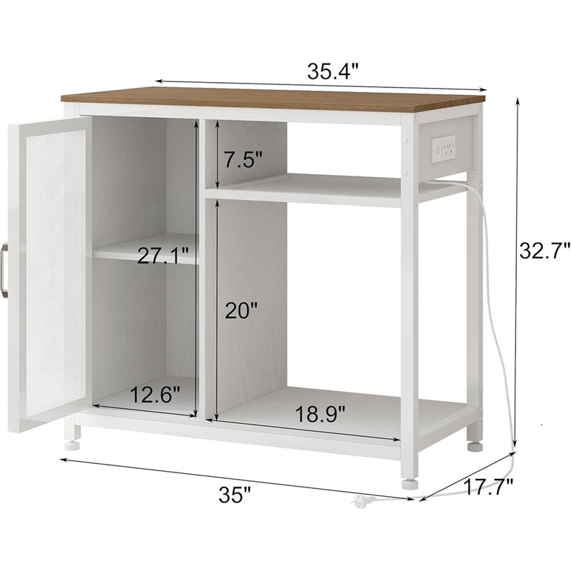 40 Gallon Aquarium Stand with Power Outlets and Storage Cabinet, Heavy Duty Fish Tank Stand for Turtle Tank, Reptile Terrarium – Holds Up to 440 LBS