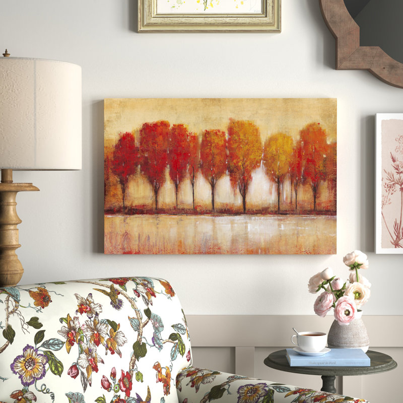 Autumn Water's Edge - Wrapped Canvas Print, 61cm H x 91cm W, Wrapped Canvas