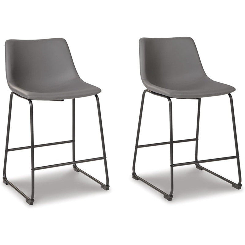 Tabouret de bar et de comptoir Ashtin, Tabouret de comptoir (siège d'une hauteur de 24,5, Gris