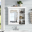 Armoire à pharmacie de salle de bain avec miroir 30 po x 28 po, armoire à miroir murale avec rangement, armoire de rangement blanche pour salle de bain-453413555