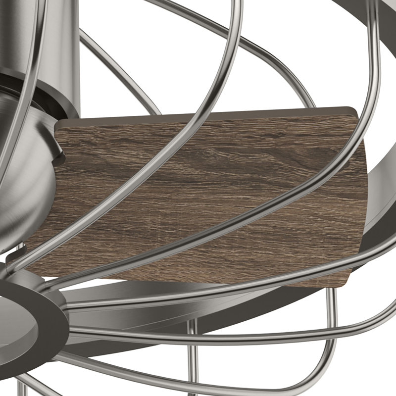 Roswell Industrial 16" Brushed Nickel Ceiling Fan with Reversible Blades