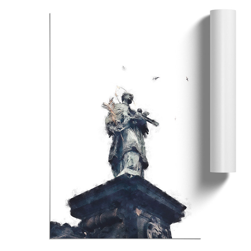 St. John Of Nepomuk Statue In Prague - No Frame Print, 30cm H x 21cm W x 0.1cm D