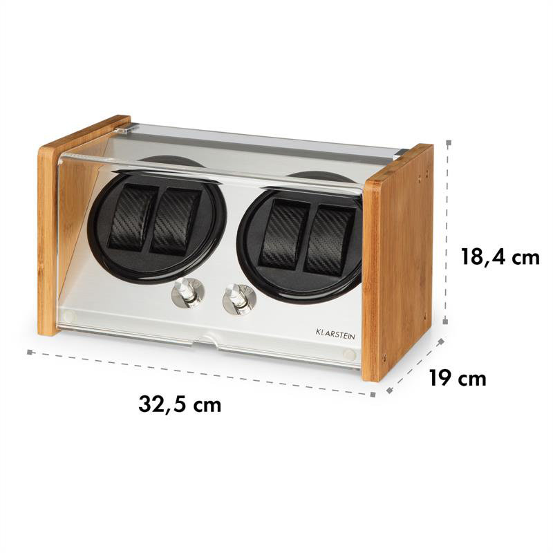 Tokyo Metal Watch Box + Watch Winder, Wood/Glass/Silver