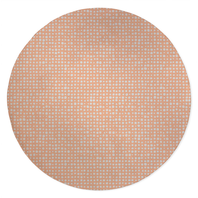 Assorted Dots Non-Slip Outdoor Rug, Round 5'