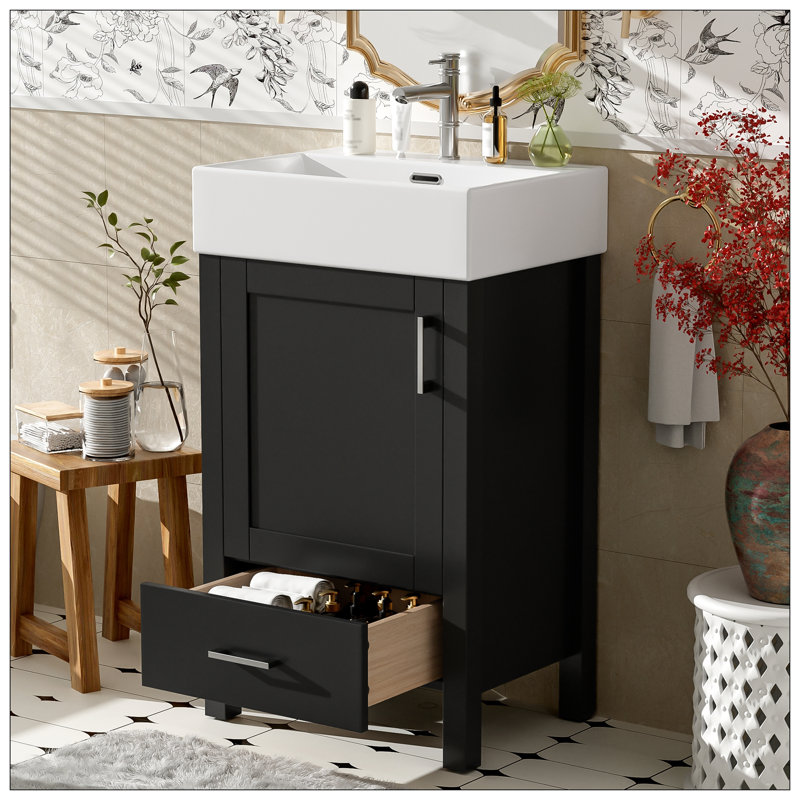 Meuble-lavabo pour salle de bain, Noir