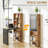 Convertible Desk with Blackboard & Shelf, Rustic Brown,wood-214148702