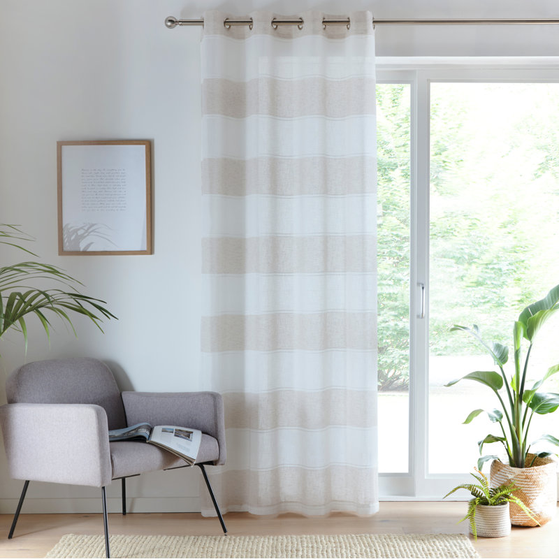 Cliften Semi Sheer Curtain Single Panel, Natural, 140 x 183cm